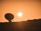 Satellite dish on roof of caravan