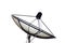 Satellite dish transmission data on white background