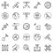 Satellite Internet Access outline icons set - Satellite Broadband concept vector line symbols