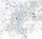 Satellite map of Cairo, it is the capital of Egypt. Map of streets and buildings of the town center.