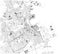 Satellite map of Doha, Qatar. Map of streets and buildings of the town center