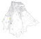 Satellite map of Milan, streets and building of area number 5, municipalities number five. Italy