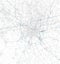 Satellite map of Milan and surrounding areas. Lombardy, Italy. Map roads, ring roads and highways, rivers, railway lines