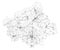 Satellite map of province of Treviso, towns and roads, buildings and connecting roads of surrounding areas. Veneto, Italy