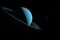 Satellite Miranda orbiting around Uranus planet in the outer space. 3d render