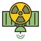 Satellite with Nuclear Weapon vector colored icon or symbol
