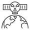 Satellite with Nuclear Weapon vector linear icon or logo element