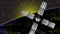 A satellite orbiting the earth. Realistic spaceship image vector