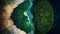 Satellite\\\'s Glimpse of Earth\\\'s Dual Nature, Made with Generative AI