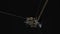 Satellite similar with the Cassini orbiting planet earth. Communications satellite above earth flying by.