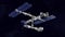 Satellite Space station flying