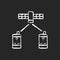 Satellite telephony chalk white icon on dark background