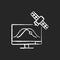 Satellite tracking chalk white icon on dark background