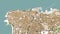 Satellite view of Beirut, Lebanon. Map, streets and buildings