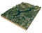 Satellite view of Lake Maggiore, map, mountains and reliefs, 3d section. 3d rendering. Lombardy, Piedmont. Italy