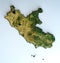 Satellite view of the Lazio region. Italy.