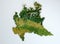 Satellite view of the Lombardy region. Italy. 3d render. Physical map of Lombardy