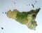 Satellite view of the Sicily region. Italy.