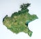 Satellite view of the Veneto region. Italy