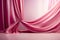 satin curtains in a room, highlighting the product reveal concept, space for copy-text