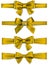 Satin golden ribbons. Gift bows.