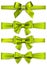 Satin green ribbons. Gift bows.