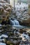 Satinske vodopady waterfalls near Malenovice village in Moravskoslezske Beskydy mountains in Czech republic