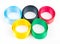 Satiny tapes combined in form of Olympic rings