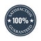 Satisfaction guaranteed flat badge on white background.