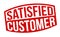 Satisfied customer grunge rubber stamp