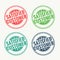 Satisfied customer rubber stamp set in four different colors