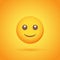 Satisfied emoticon smile icon with shadow for social network design