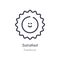 satisfied outline icon. isolated line vector illustration from feedback collection. editable thin stroke satisfied icon on white