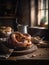 Satisfy Your Cravings with a Golden Brown Bavarian Pretzel in Soft Focus .