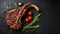 Satisfy your cravings with the succulent flavors of a perfectly seasoned tomahawk steak, a carnivore\\\'s delight, Ai Generated