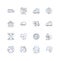 Satisfying line icons collection. Gratifying, Fulfilling, Content, Pleasing, Comforting, Soothing, Calming vector and