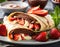 A satisfying wrap, but replace the tortilla with a crepe filled with Nutella and strawberries.