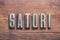 Satori letters wood