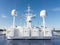 Sattelite communication antenna and navigation system of ship