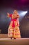 Sattriya Dancer performing Sattriya Dance on stage at Konark Temple, Odisha, India.An assamese classical indian dance.