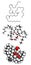 Saturated animal fat triglyceride (butter, cheese, beef, etc) molecule