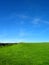 Saturated blue sky and green field