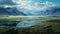 Saturated Landscape Paintings Inspired By Andreas Rocha: Serene Arctic Valley