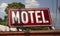 Saturated Red Abandoned Neon Motel Sign