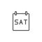 Saturday calendar page line icon