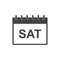 Saturday calendar page pictogram icon. Simple flat pictogram for