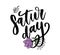 Saturday logo template vector lettering calligraphy text