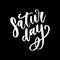 Saturday logo template vector lettering calligraphy text