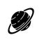 Saturn black glyph icon