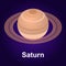 Saturn icon, isometric style